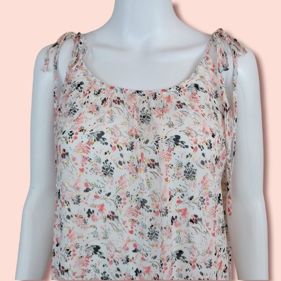 Express BOHO Coral, Black, Metallic Gold, and Cream Maxi Sundress Size Medium - Picture 5 of 7